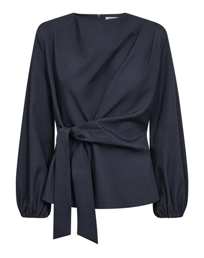 Co'Couture - LunaCC Tie Blouse - Navy